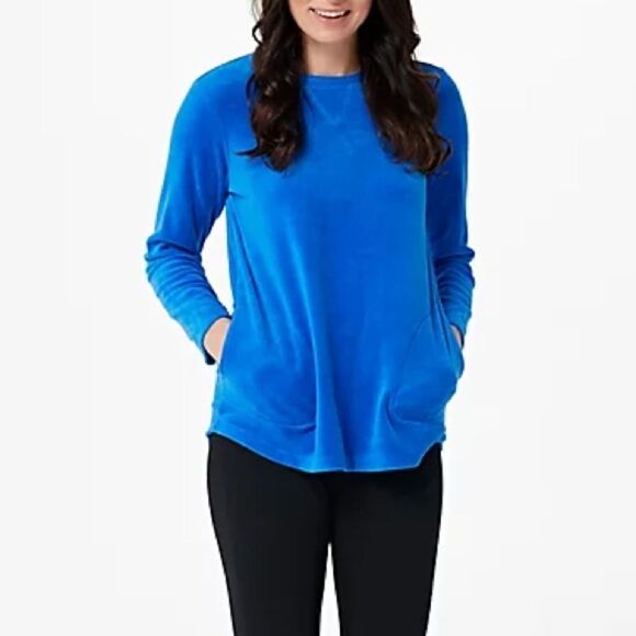 Denim & Co. Active Regular Velour Tunic - Picture 1 of 3